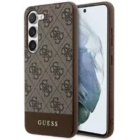 Guess Handyhülle Case Galaxy S24 Plus Kunstleder braun Logo goldfarben 6,7 Zoll, Kantenschutz