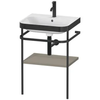 Duravit Happy D.2 Plus c-bonded Set mit Metallkonsole Stein Grau Seidenmatt 575x490x850 mm - HP4735O HP4735O9292