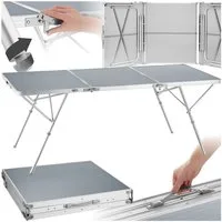 tectake Campingtisch Aluminium Campingtisch (1-St., 1 tlg), XXL-Campingtisch mit Klappfunktion aus wetterfestem Aluminium