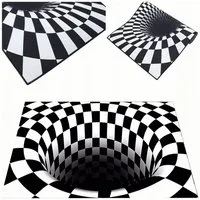 Realb2b Designteppich Fußmatte 3D Teppich 60x90 rutschfest Innen Außen PVC Türmatte, Rechteckig, 3D Effekt rutschfest wasserabweisend robust PVC pflegeleicht
