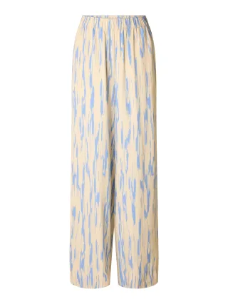 selected women - SLFBAELA HW AOP WIDE PANT B Birch - Gr. - 36