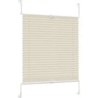 OUBO Plissee Ohne Bohren klemmfix Weiß, Klemmträger, Easyfix Faltrollo mit Klemmträger, Klemmfix ohne Bohren, Lichtschutz,einfache Montage