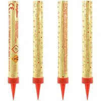 partydeco Geburtstagskerze, Eisfontänen für Torten 12cm Brenndauer ca. 60 Sek. 4 Stück Gold / Rot