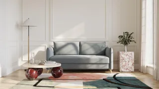 BRUNO Schlafsofa 160cm in Dunkelgrau | Pillow | stabiles Massivholz & Boxspringkomfort