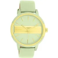OOZOO Quarzuhr Oozoo Damen Armbanduhr hellgrün Analog, (Analoguhr), Damenuhr rund, groß (ca. 42mm) Lederarmband, Casual-Style