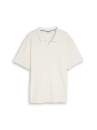Tom Tailor - Plus Size - Poloshirt mit Ottoman-Struktur gardenia white - Gr. - 4XL