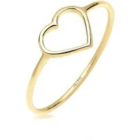 Elli Premium Fingerring Herz 375 Gelbgold, Herz