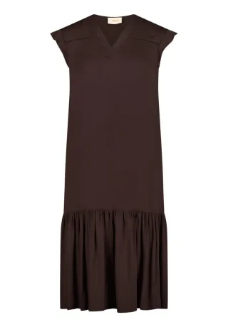 CARTOON - Midikleid mit Volants braun - Gr. - 42