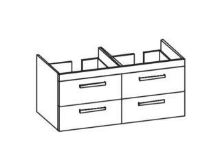 Artiqua 411 Waschtischunterschrank für ME by Starck 233613 Stahlgrau Metallic, 411-WU4L-D57-7141-88 411-WU4L-D57-7141-88