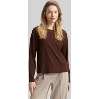 TOM TAILOR Langarmshirt T-Shirt Loose Fit Langarmshirt mit Rippstruktur