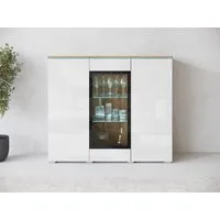 Home affaire Highboard Vera, Highboard mit 4 Türen, 9 Fächern, verglasten Türen
