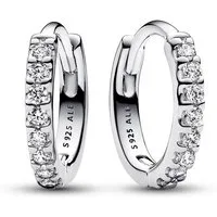 Pandora Paar Creolen 293015C01, für Damen Funkelnde Umarmung Silber