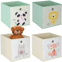 relaxdays Faltbox Kinder Aufbewahrungsboxen im 4er Set, C