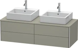 Duravit XSquare Konsolenwaschtischunterbau wandhängend Stein Grau Seidenmatt 1400x548x400 mm - XS491 XS4916B9292