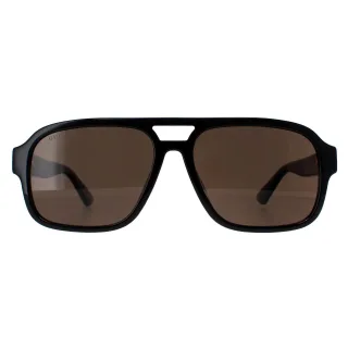 Gucci Aviator Herren Schwarz Braun Polarisiert GG1342S