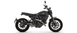 Sport Auspuff Arrow Rebel Dark Endkappe Alu BLACK Ducati Scrambler 800 Bj.2025-2026 EURO5+ / +ABE