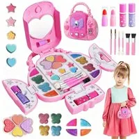 Lzbargon Kosmetik-Set Kreativset Kosmetik-Set,Kinder-Make-up-Kit mit Spiegel-,Make-Spielzeug, Prinzessinnen-Spielzeug-Kosmetik-Set,waschbares Make-up-Set