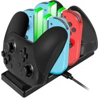 EXTSUD 6 in 1 Controller Ladegrät mit 4 Slots für Joy-Con und Typ-C USB Port Controller-Ladestation (1-tlg., für Switch Konsole/Pro Controller/Typ-C Geräte Dock)