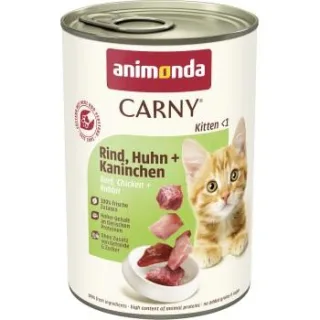 animonda Carny Nassfutter Katze Kitten Rind, Huhn und Kaninchen 24x400 g