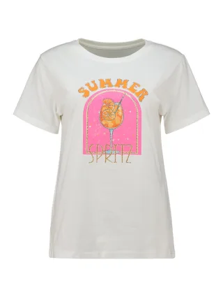 Zabaione - Shirt Su44mmer white/pink sparkle - Gr. - L