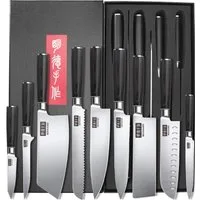 MDHAND Messer-Set 9-teiliges Küchenmesserset aus Stahl im japanischen Stil (9-tlg), Kochmesser-Set inklusive edler Geschenkbox