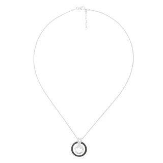 Orphelia 'Azalea' Damen 925 Sterling Silber Kette mit Anhänger - Silber/Schwarz ZH-7095/2