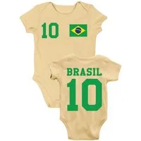 Youth Designz Kurzarmbody Brasilien Fußball Kinder Baby Body Strampler Geschenk mit modischen Aufdruck für Jungs und Mädchen