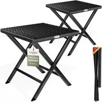 Casaria Gartenstuhl Rom (2 St), Polyrattan 2er Set 75kg Belastbarkeit 44x40x44cm Klappbar Leicht