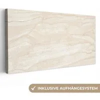 OneMillionCanvasses® Leinwandbild Panorama Marmor - Kalk - Sand - Textur, Fotodruck (1 St), Wandbild, Deko Schlafzimmer Wohnzimmer Flur 40x20 cm