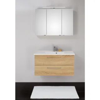 Artiqua 808 Badmöbel-Block PLUS mit Spiegelschrank 808.11281004 Castello Eiche, 100 cm