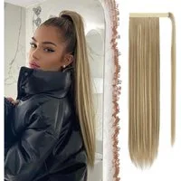 LuxusKollektion Kunsthaar-Extension Pferdeschwanz Haarteil Synthetik 60 cm 18H613# Hellbraun & Blond