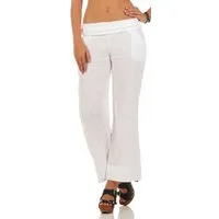 malito more than fashion Leinenhose malito Damen Hose aus Leinen, Stoffhose in Unifarben, Freizeithose Casual Leinen Hose