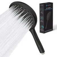 sparkpod Handbrause Handbrause XXL Regendusche Hochdruck Duschkopf Schwarz Matt, (Einzelartikel Handbrause XXL Regendusche Duschkopf Hochdruck, 3-tlg., 1 Handbrause XXL Regendusche Hochdruck Duschkopf Schwarz Matt), Antikalk Düsen Hochdruck großer Du