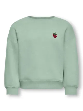 KIDS ONLY - KMGSWEAT L/S CREW EMB LOOSE SWT NOOS Aqua Foam - Gr. - 104