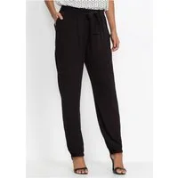 bonprix Stoffhose weite Hose, aus Viskose, mit Bindeband, Loose Fit, eleganter Stil