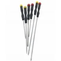 BENSON Schraubendreher 6x Schraubendreher Schraubenzieher 170 - 240 mm, (6 St), extra lang, Set, Kreuz und Schlitz