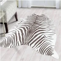 SIMPEX24 Teppich Tigerfell imitat, Rechteckig, Höhe: 7 mm, Fellteppich Kuhfell Tigerfell Imitat Digitaldruck Waschbar Rutschfest