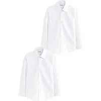 Next Langarmhemd Langärmelige Stretch-Hemden, 2er-Pack (2-tlg)