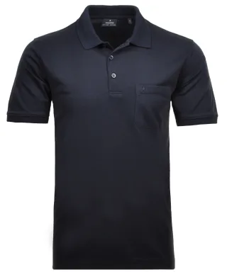 RAGMAN - Softknit-Polo mit Brusttasche, kurzarm marine - Gr. - L