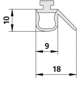 Kermi 47104 2x Dichtleiste, Länge: 564 / 464 mm, 2534094 2534094