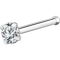 Karisma Schmuck Nasenpiercing Nasenstecker Silber 925 Gerade 2/2,5/3/4mm Zirkonia Dünn, 0,6mm Dicke Frauenschmuck