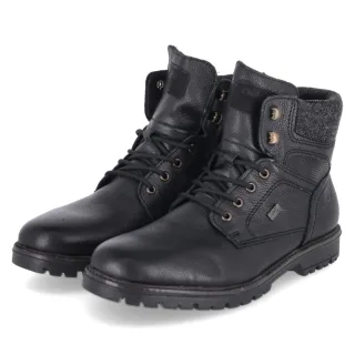 Rieker Winterboots - Gr. 41 - Schwarz - Leder & Textil
