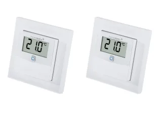 HOMEMATIC IP Smart Home 150180A0, Temp. und Luftfeucht. Sensor mit Display, 2 Stück