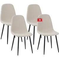 Albatros International Esszimmerstuhl Esszimmer Stühle 4 er Set BARI, Stuhl Stühle Esszimmerstühle, Küche (4er Set Beige, Stoff Bezug), Küchenstuhl Küchenstühle Essstühle für den Esstisch Ess Stühle