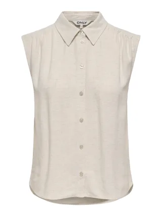 ONLY - ONLSIESTA S/L LINEN BL SHIRT PNT NOOS Moonbeam - Gr. - XS