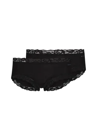 SKINY - Skiny Damen Panty Doppelpack SKINY ADVANTAGE Modal Lace black - Gr. - 40