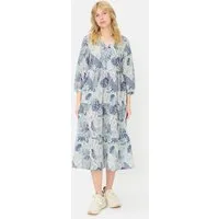 camel active Sommerkleid mit Allover-Print Dreiviertelarm
