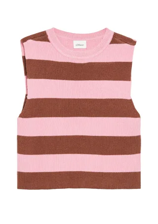 s.Oliver - Strickpullunder braun/pink - Gr. - 140