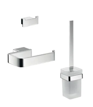 emco Loft Starter Set, chrom Papierhalter o.D, Bürstengarnitur,Doppelhaken,059800102 059800102
