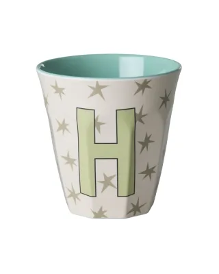 Rice Melamin Becher Buchstabe H/Stars/Crème 250ml